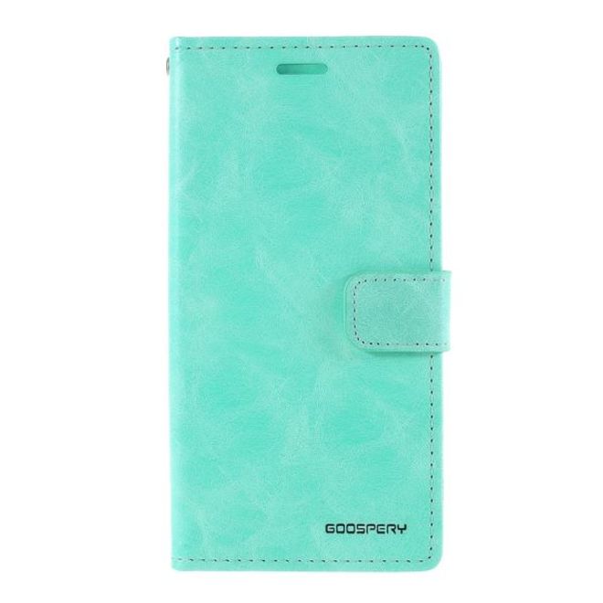Goospery - iPhone 12 Pro Max Hülle - Leder Bookcover - Bluemoon Diary Series - mint
