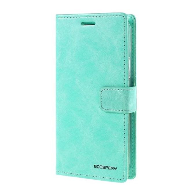 Goospery - iPhone 12 Pro Max Hülle - Leder Bookcover - Bluemoon Diary Series - mint