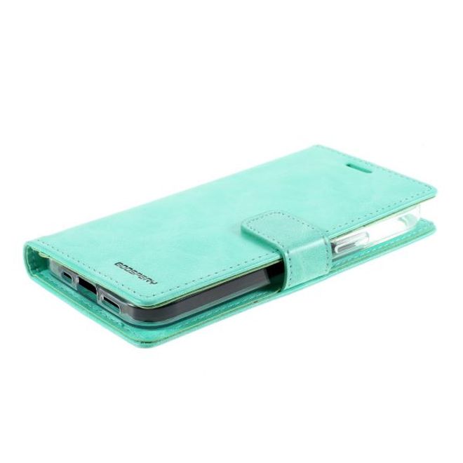 Goospery - iPhone 12 Pro Max Hülle - Leder Bookcover - Bluemoon Diary Series - mint