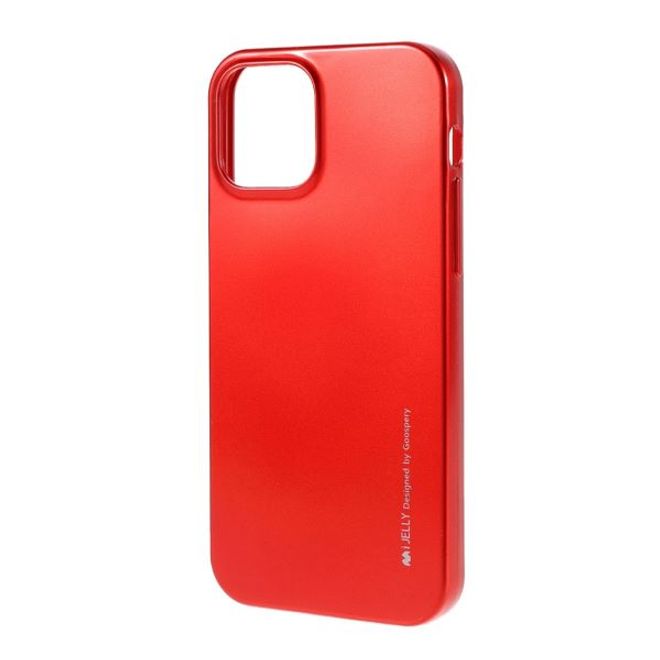 Goospery - iPhone 12 Pro Max Handy Hülle - TPU Soft Case - i Jelly Metal Series - rot