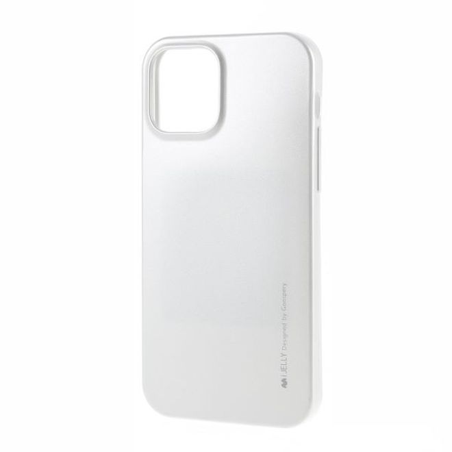 Goospery - iPhone 12 Pro Max Handy Hülle - TPU Soft Case - i Jelly Metal Series - silber