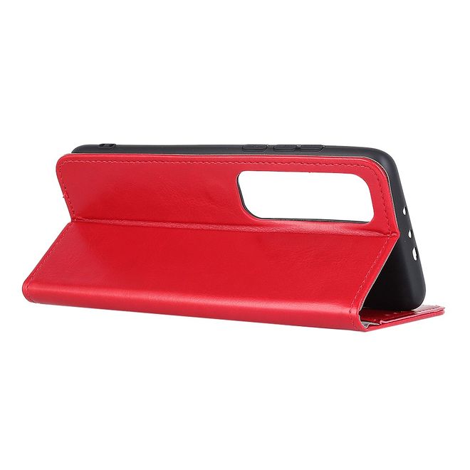 Xiaomi Mi 10 Ultra Handyhülle - Crazy Horse Leder Bookcover Series - rot