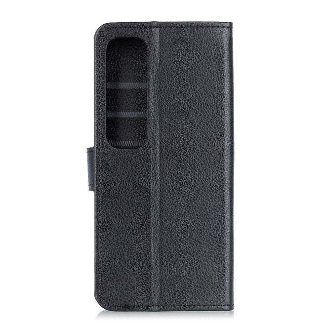 Xiaomi Mi 10 Ultra Handy Hülle - Litchi Leder Bookcover Series - schwarz
