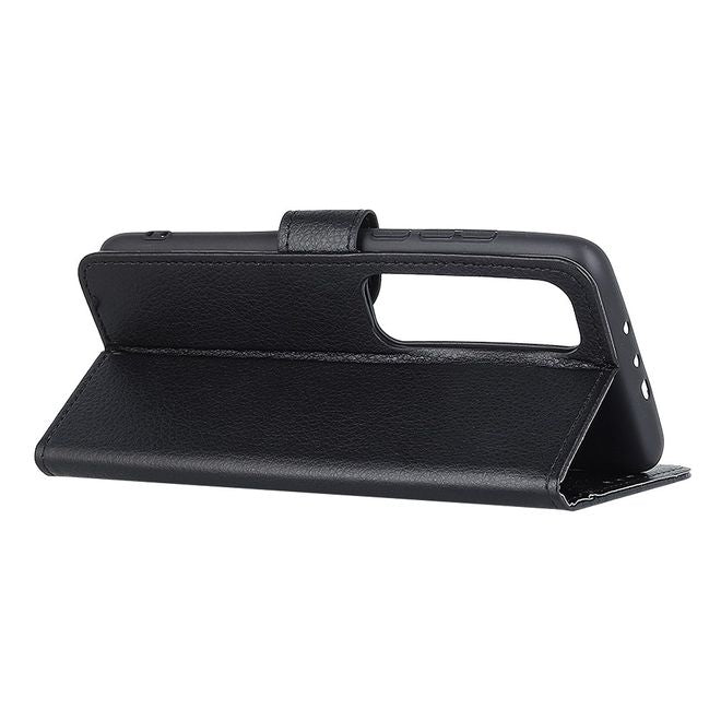 Xiaomi Mi 10 Ultra Handy Hülle - Litchi Leder Bookcover Series - schwarz