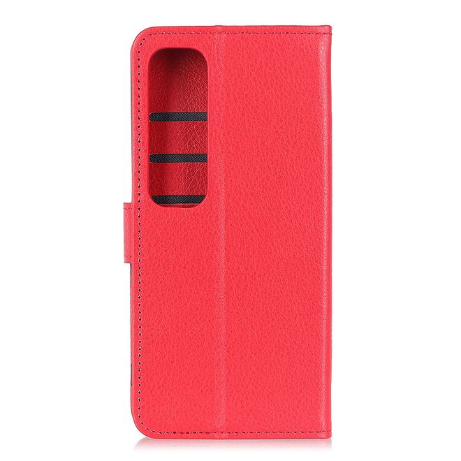 Xiaomi Mi 10 Ultra Handy Hülle - Litchi Leder Bookcover Series - rot