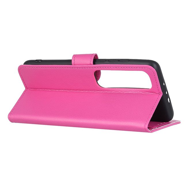 Xiaomi Mi 10 Ultra Handy Hülle - Litchi Leder Bookcover Series - rosa