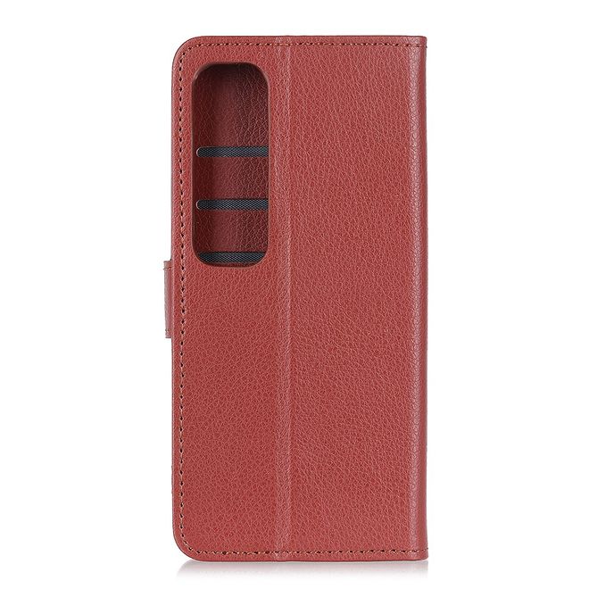Xiaomi Mi 10 Ultra Handy Hülle - Litchi Leder Bookcover Series - braun