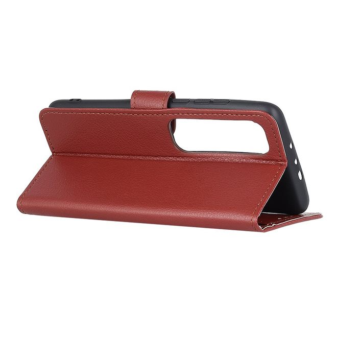 Xiaomi Mi 10 Ultra Handy Hülle - Litchi Leder Bookcover Series - braun