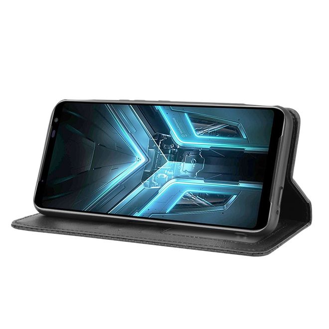 Asus ROG Phone 3 Handyhülle - Vintage III Leder Bookcover Series - schwarz