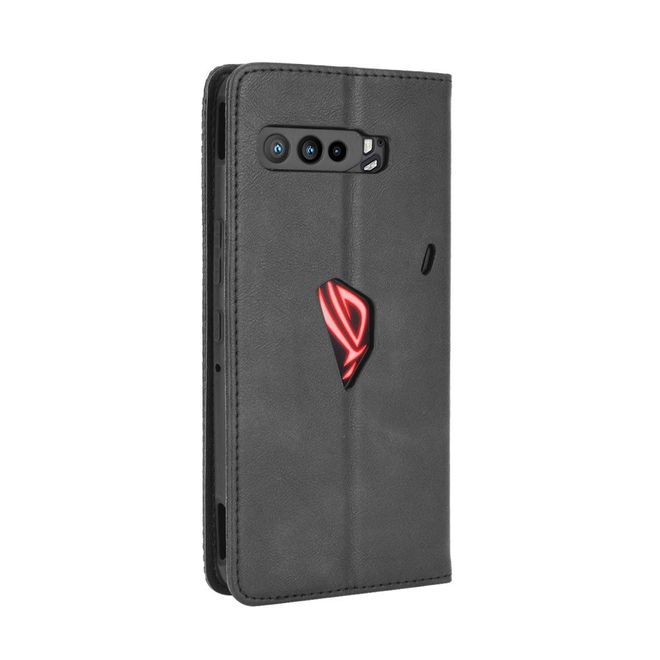 Asus ROG Phone 3 Handyhülle - Vintage III Leder Bookcover Series - schwarz