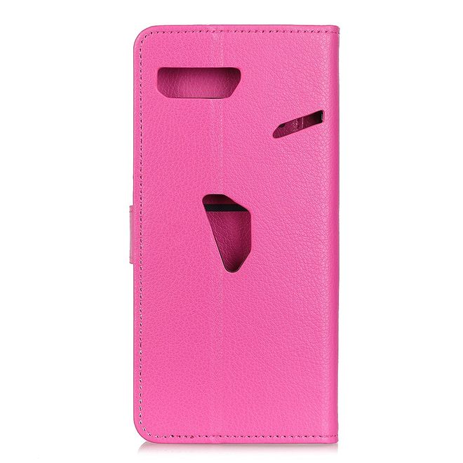 Asus ROG Phone 3 Handy Hülle - Litchi Leder Bookcover Series - rosa