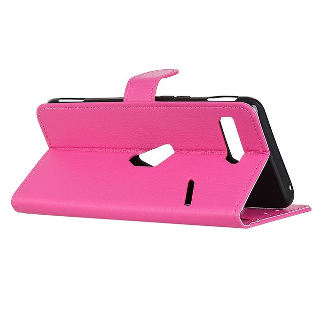 Asus ROG Phone 3 Handy Hülle - Litchi Leder Bookcover Series - rosa