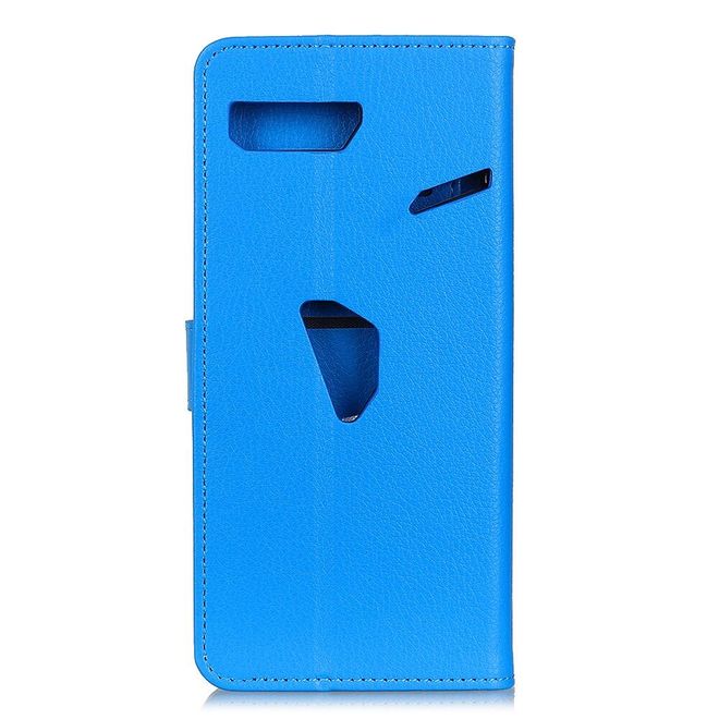 Asus ROG Phone 3 Handy Hülle - Litchi Leder Bookcover Series - blau