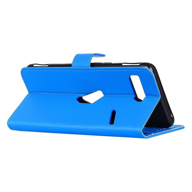 Asus ROG Phone 3 Handy Hülle - Litchi Leder Bookcover Series - blau