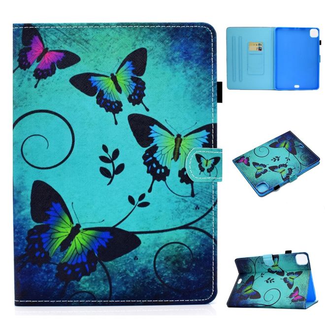 iPad Air (2022) / iPad Air (2020) Tablet Hülle - Case aus Leder - Schmetterlinge