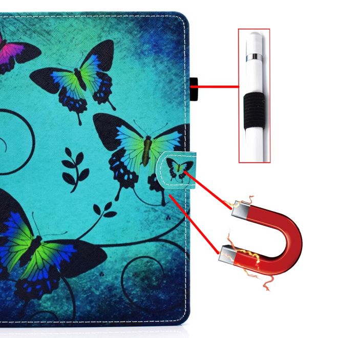 iPad Air (2022) / iPad Air (2020) Tablet Hülle - Case aus Leder - Schmetterlinge