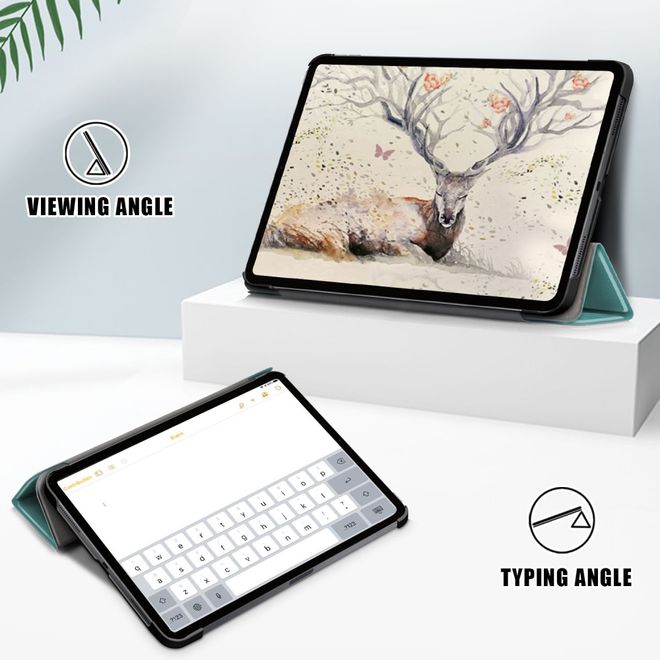 Étui pour iPad Air (2022) / iPad Air (2020) - Étui à trois volets avec texture litchi - Vert
