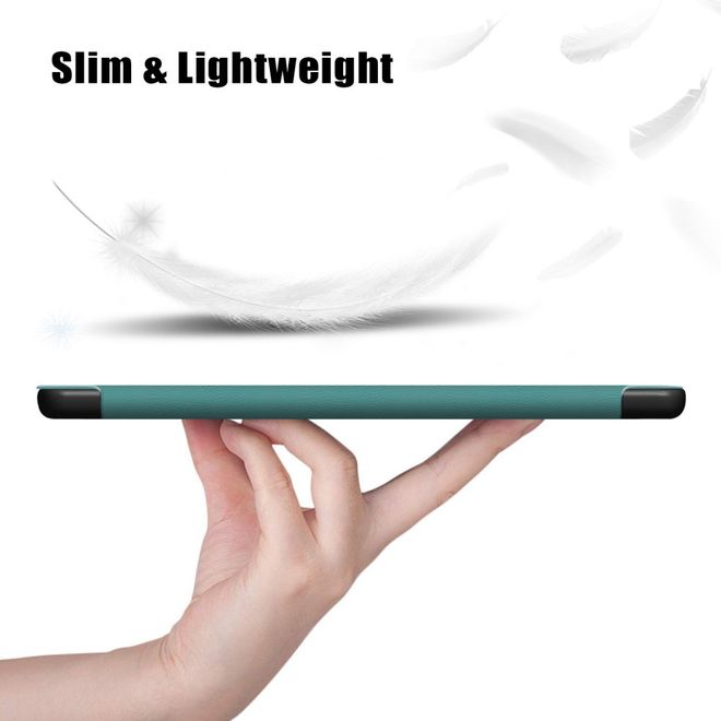 Étui pour iPad Air (2022) / iPad Air (2020) - Étui à trois volets avec texture litchi - Vert