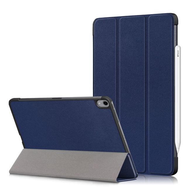 iPad Air (2022) / iPad Air (2020) Hülle - Dreifach faltbares Case mit Litchitextur - blau