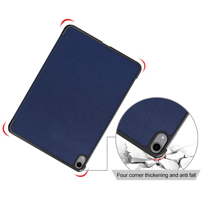 iPad Air (2022) / iPad Air (2020) Hülle - Dreifach faltbares Case mit Litchitextur - blau