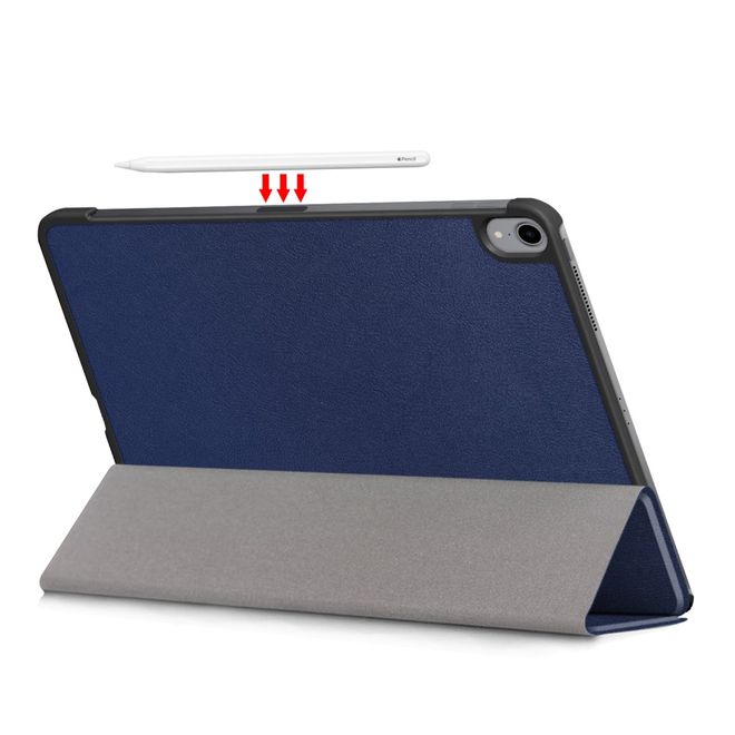 iPad Air (2022) / iPad Air (2020) Hülle - Dreifach faltbares Case mit Litchitextur - blau