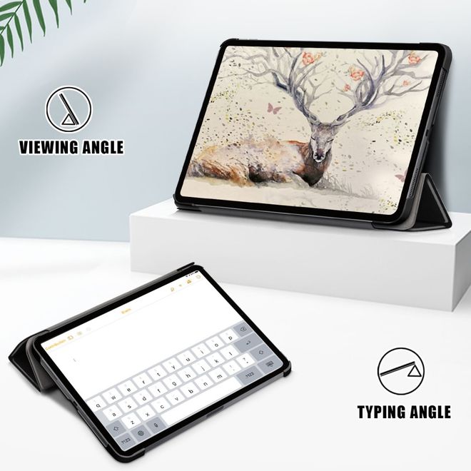 iPad Air (2022) / iPad Air (2020) Hülle - Dreifach faltbares Case aus Leder - böser Smiley