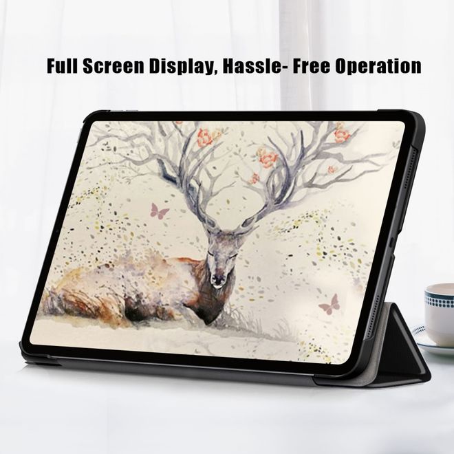 iPad Air (2022) / iPad Air (2020) Hülle - Dreifach faltbares Case aus Leder - böser Smiley