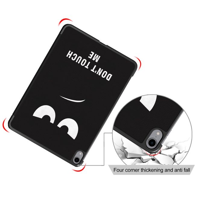 iPad Air (2022) / iPad Air (2020) Hülle - Dreifach faltbares Case aus Leder - böser Smiley