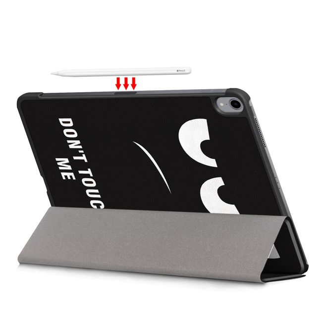 iPad Air (2022) / iPad Air (2020) Hülle - Dreifach faltbares Case aus Leder - böser Smiley