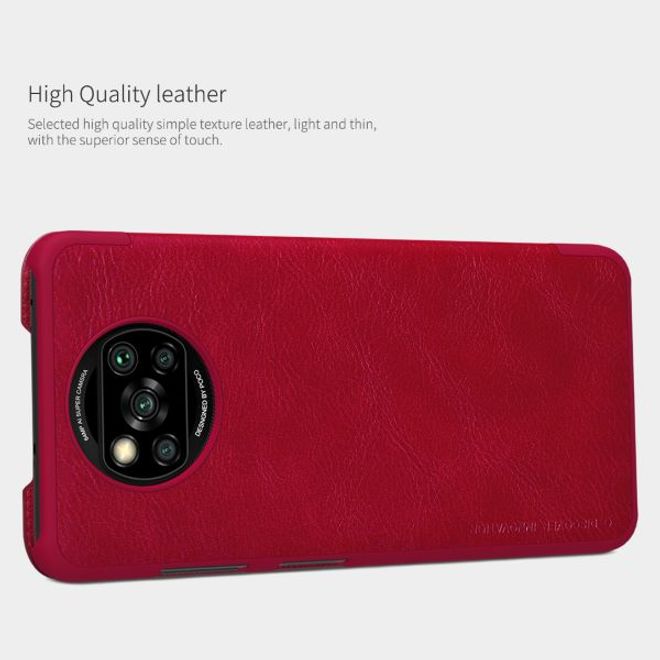 Nillkin - Xiaomi Poco X3 Pro / X3 NFC Hülle - Leder Book Case - Qin Series - schwarz