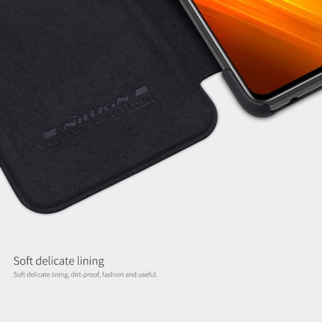 Nillkin - Xiaomi Poco X3 Pro / X3 NFC Hülle - Leder Book Case - Qin Series - schwarz