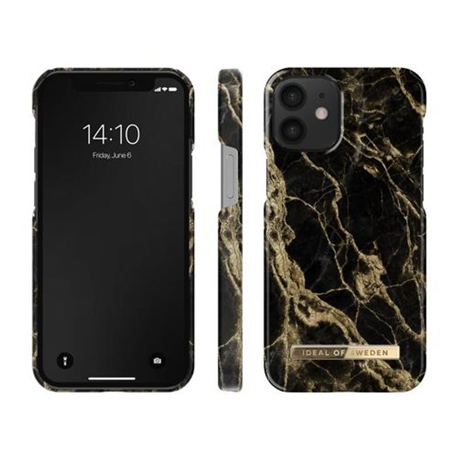 iDeal of Sweden - iPhone 12 mini Hülle - Printed Case - Golden Smoke Marble