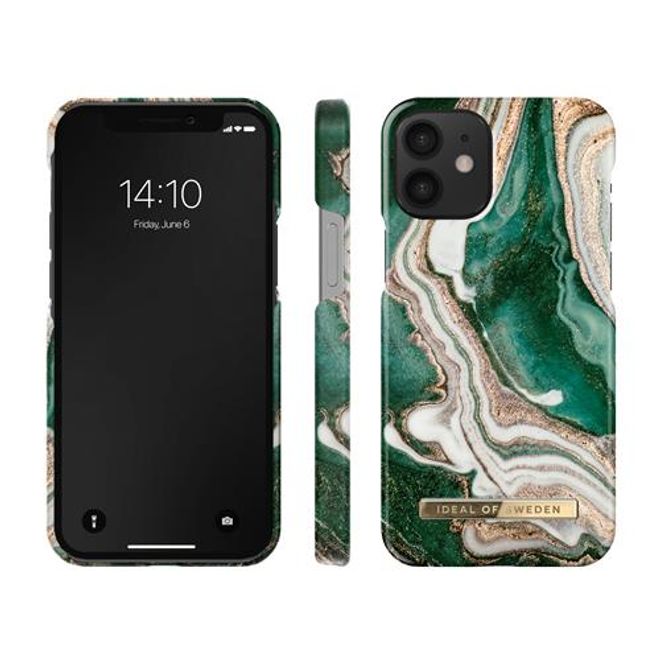 iDeal of Sweden - iPhone 12 mini Hülle - Printed Case - Golden Jade Marble