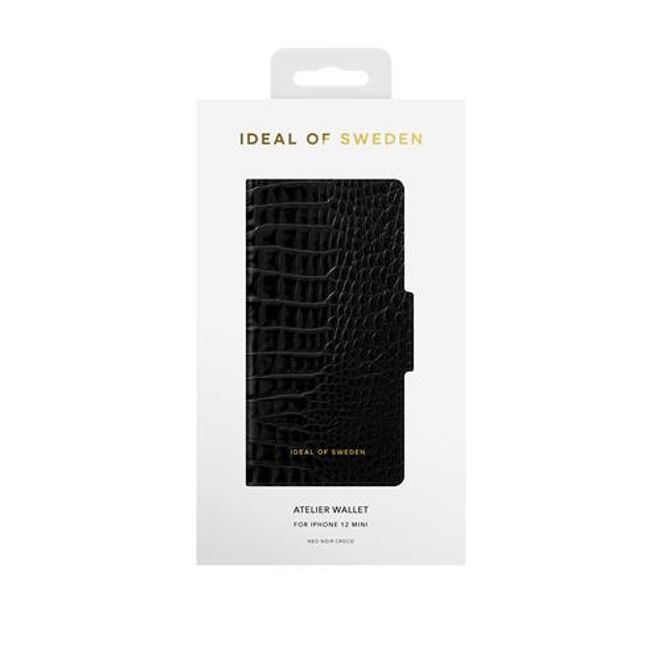 iDeal of Sweden - iPhone 12 mini Hülle - Designer Bookcover Neo Noir Croco - mehrfarbig