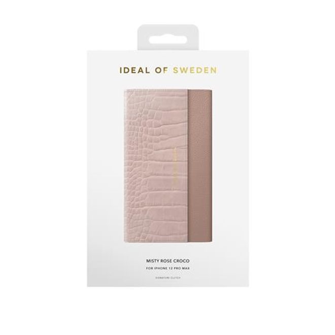 iDeal of Sweden - iPhone 12 Pro Max Hülle - Designer Bookcover Misty Rose Croco - mehrfarbig