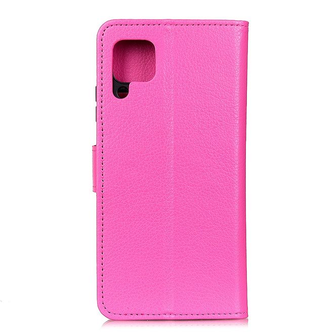 Samsung Galaxy A42 5G Handy Hülle - Litchi Leder Bookcover Series - rosa