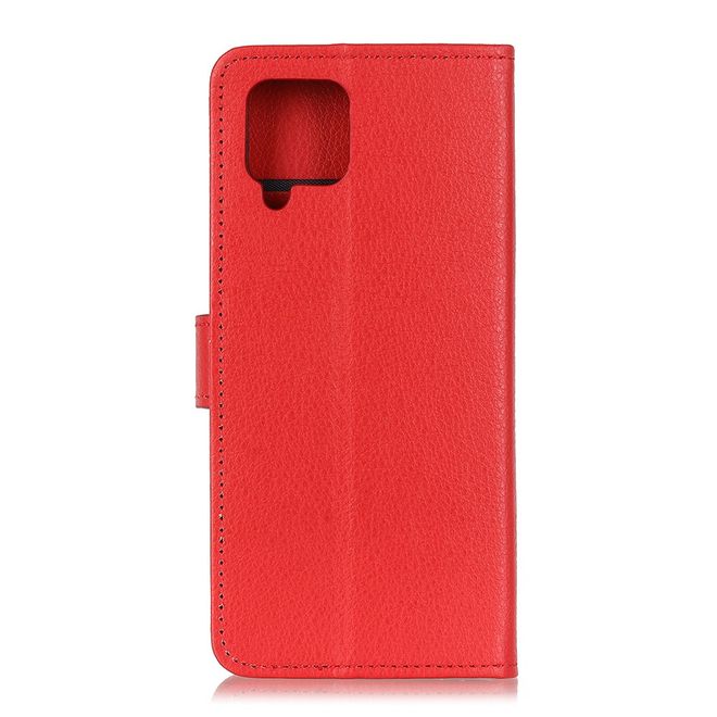 Samsung Galaxy A42 5G Handy Hülle - Litchi Leder Bookcover Series - rot