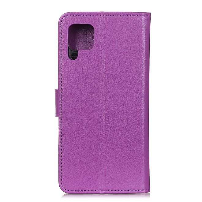 Samsung Galaxy A42 5G Handy Hülle - Litchi Leder Bookcover Series - purpur