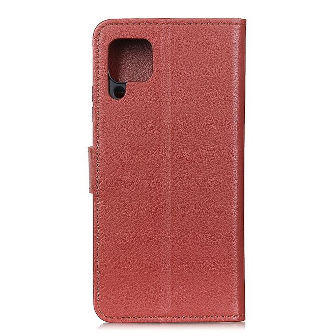 Samsung Galaxy A42 5G Handy Hülle - Litchi Leder Bookcover Series - braun