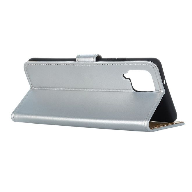 Samsung Galaxy A42 5G Handy Hülle - Classic II Leder Bookcover Series - silber