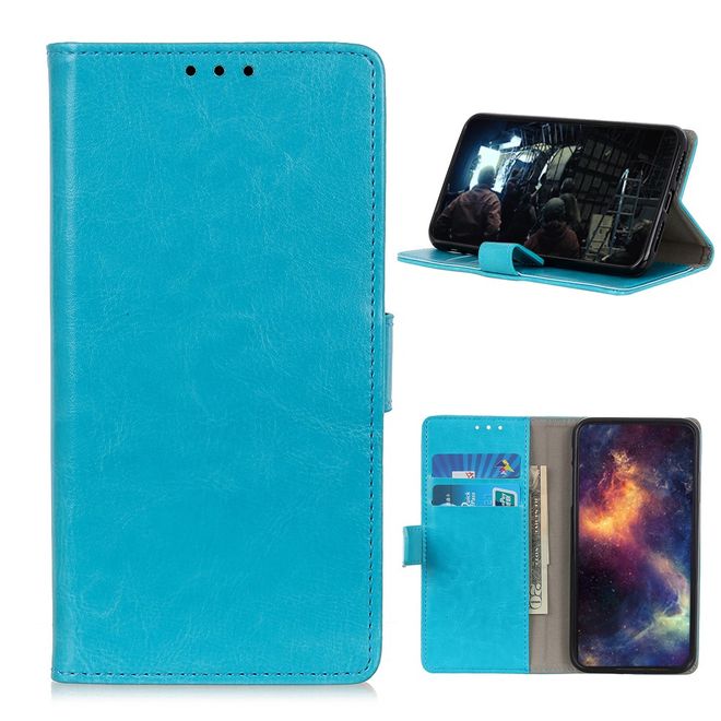 Samsung Galaxy A42 5G Handyhülle - Crazy Horse Leder Bookcover Series - blau