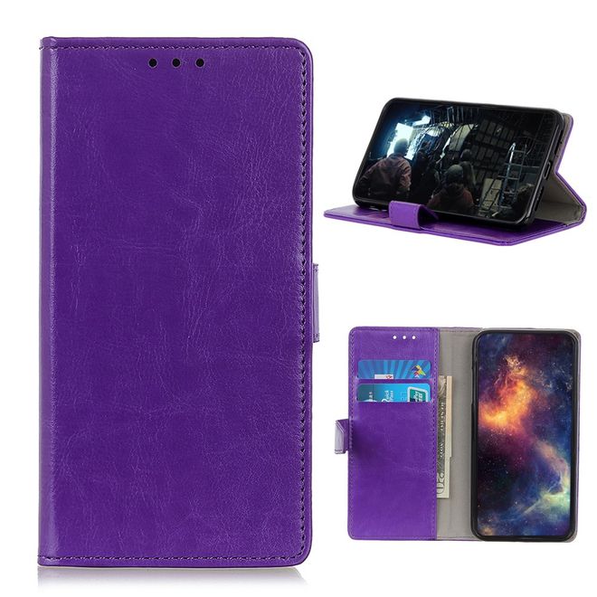 Samsung Galaxy A42 5G Handyhülle - Crazy Horse Leder Bookcover Series - purpur