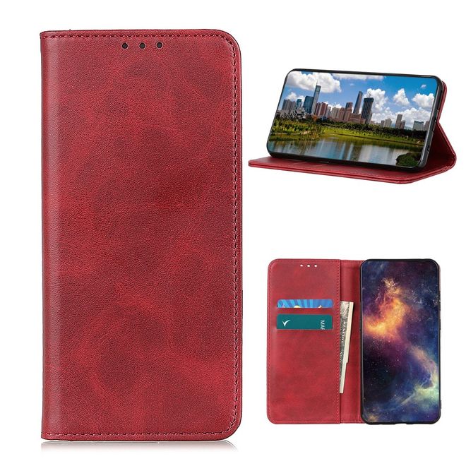 Samsung Galaxy A42 5G Handy Hülle - Classic V Leder Bookcover Series - rot