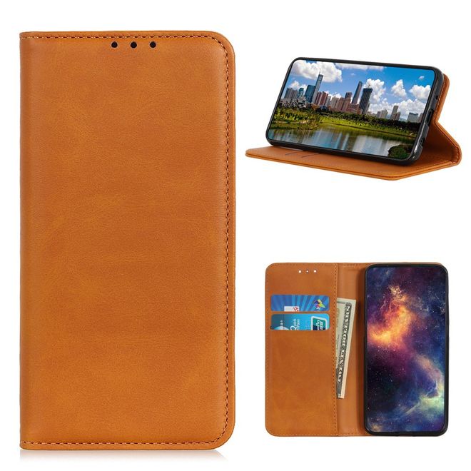 Samsung Galaxy A42 5G Handy Hülle - Classic V Leder Bookcover Series - braun