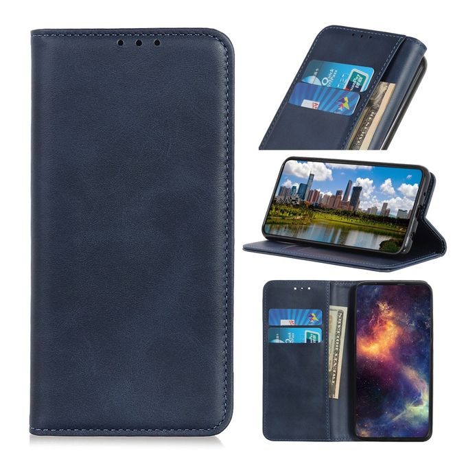 Samsung Galaxy A42 5G Handy Hülle - Classic V Leder Bookcover Series - blau