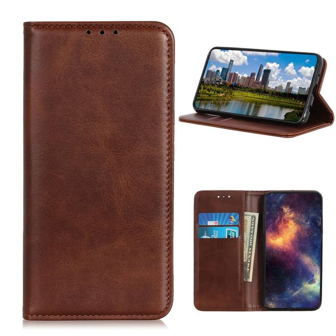 Samsung Galaxy A42 5G Handy Hülle - Classic V Leder Bookcover Series - kaffeefarben
