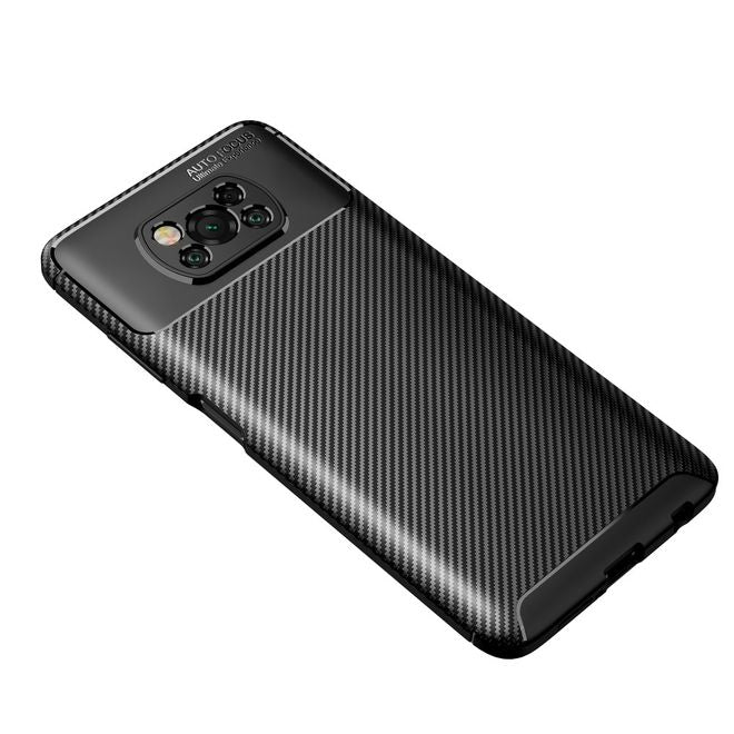 Xiaomi Poco X3 Pro / X3 NFC Handyhülle - Carbon Fiber TPU Softcase Series - schwarz