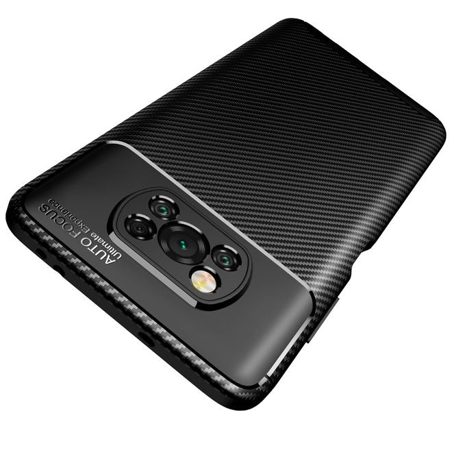 Xiaomi Poco X3 Pro / X3 NFC Handyhülle - Carbon Fiber TPU Softcase Series - schwarz