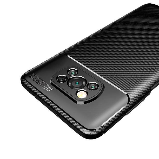 Xiaomi Poco X3 Pro / X3 NFC Handyhülle - Carbon Fiber TPU Softcase Series - schwarz