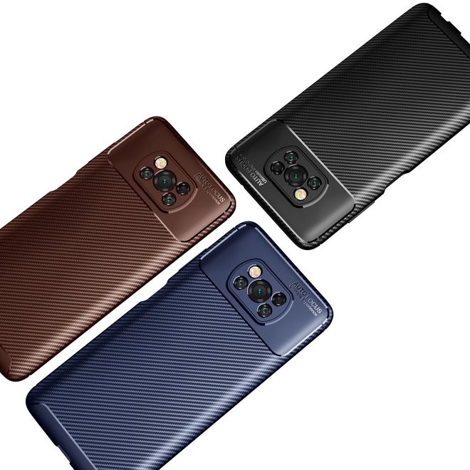 Xiaomi Poco X3 Pro / X3 NFC Handyhülle - Carbon Fiber TPU Softcase Series - schwarz